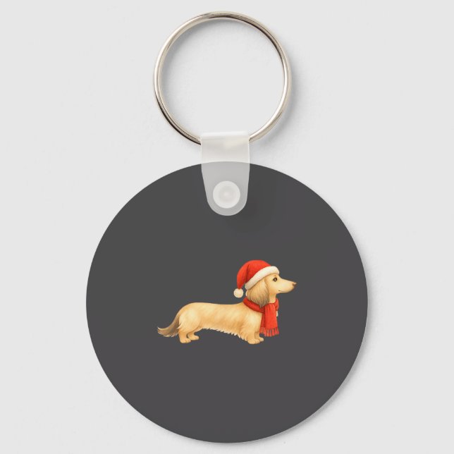 Llavero Shaded Cream Christmas Dachshund Dog Mom Funny Cut (Anverso)