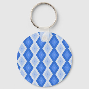 Llavero Shades of blue diamond pattern