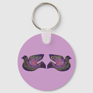 Llavero ShalomPeaceDoves Keychain