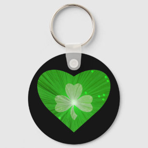 Llavero Shamrock Heart keychain black