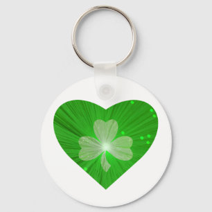 Llavero Shamrock Heart keychain white
