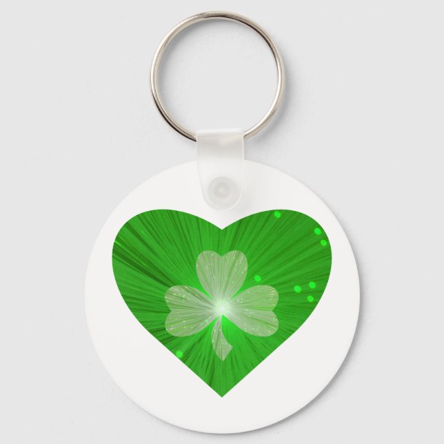 Llavero Shamrock Heart keychain white (Anverso)