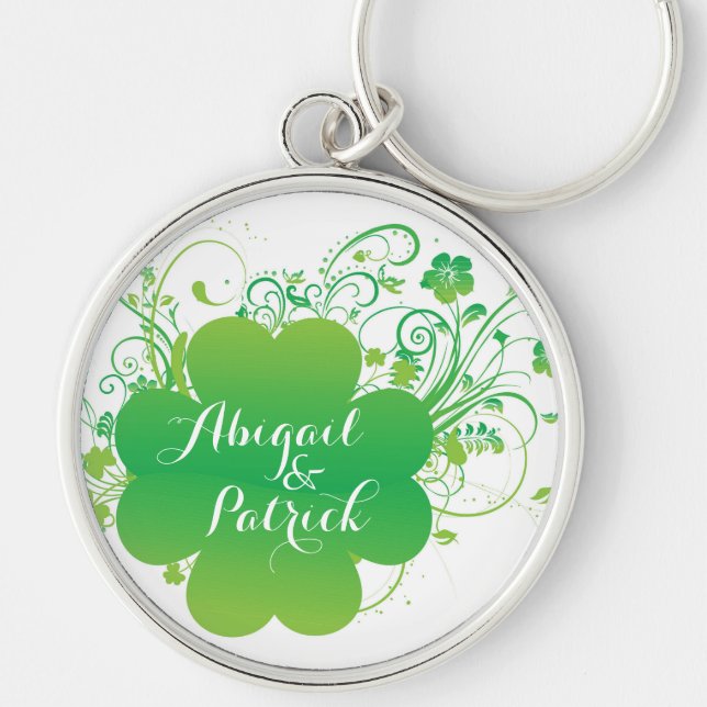 Llavero Shamrock Keychain irlandés personalizado (Frente)