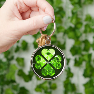 Llavero Shamrock moderno y afortunado amante St Patrick Em