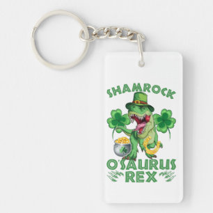 Llavero Shamrock O'saurus Rex   Día de San Patricio