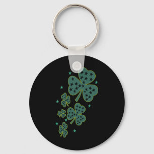 Llavero Shamrock para los hombres retro del Día de San Pat