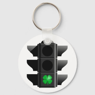 Llavero shamrock verde.