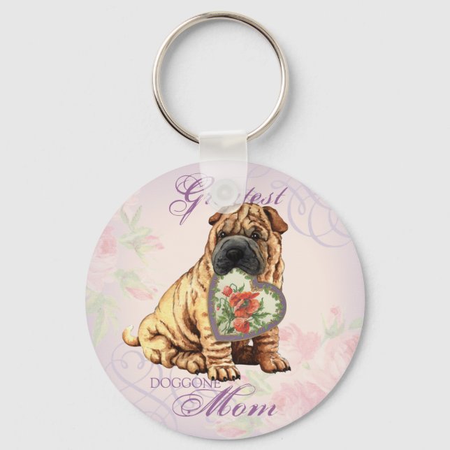 Llavero Shar-Pei Heart Mom (Anverso)