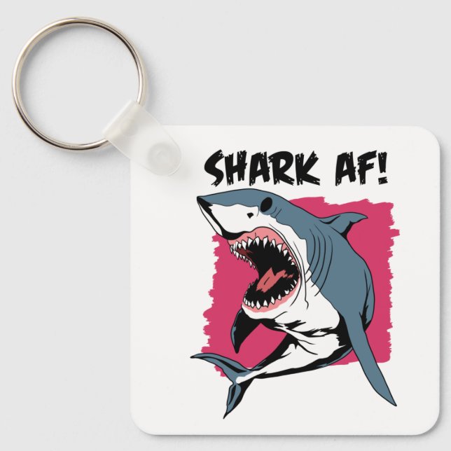Llavero ¡Shark AF! | Diseño gráfico de los amantes del tib (Anverso)