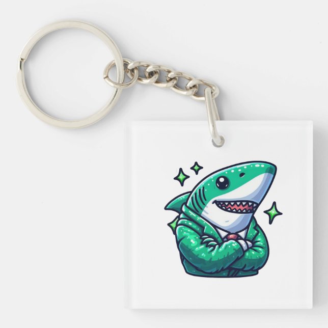 Llavero Shark Drawing: Deep Water KeyChain #1 (Frente)