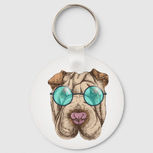 Llavero Sharpei en gafas de sol