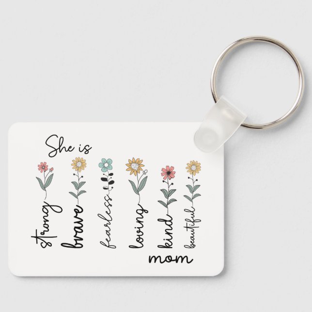 Llavero She is Strong, Brave, Fearless, Loving Mothers Day (Anverso)