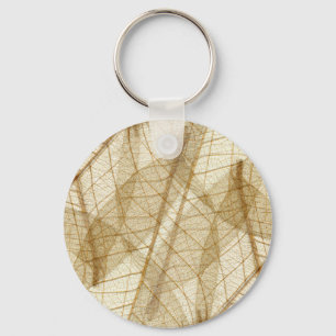 Llavero Sheer Cream Beige Lace Leaves