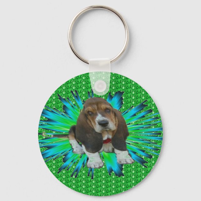 Llavero Sheldon Basset de Bebé con Cadena Clave (Anverso)