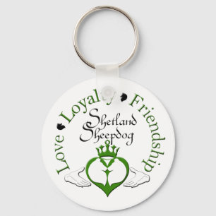 Llavero Sheltie Claddagh Keychain