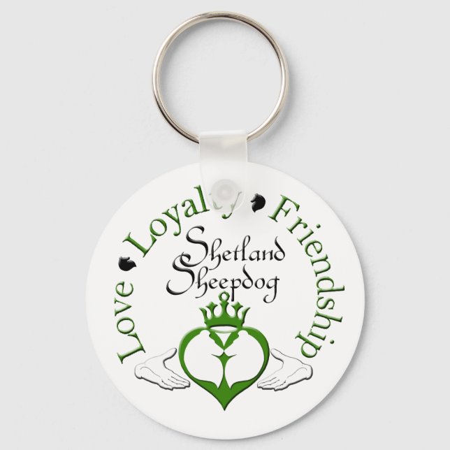 Llavero Sheltie Claddagh Keychain (Anverso)