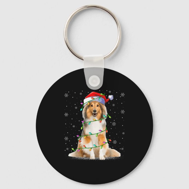 Llavero Sheltie Dog Lover Xmas Lighting Santa Sheltie Chri (Anverso)