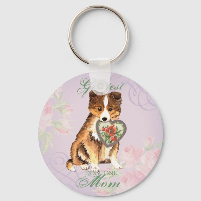 Llavero Sheltie Heart Mom (Anverso)