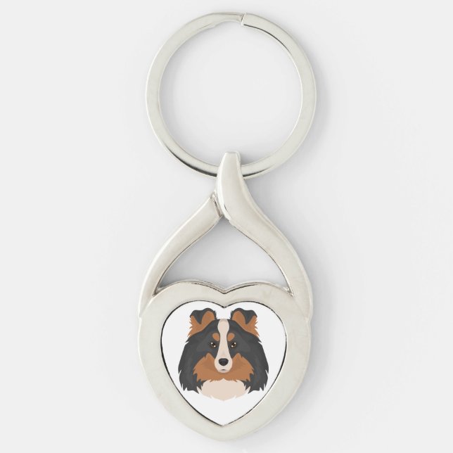 Llavero Sheltie, Shetland Sheepdog mix (Anverso)