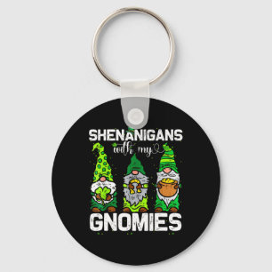 Llavero Shenanigans Con Mis Gnomies Shamrock Leopard Patri