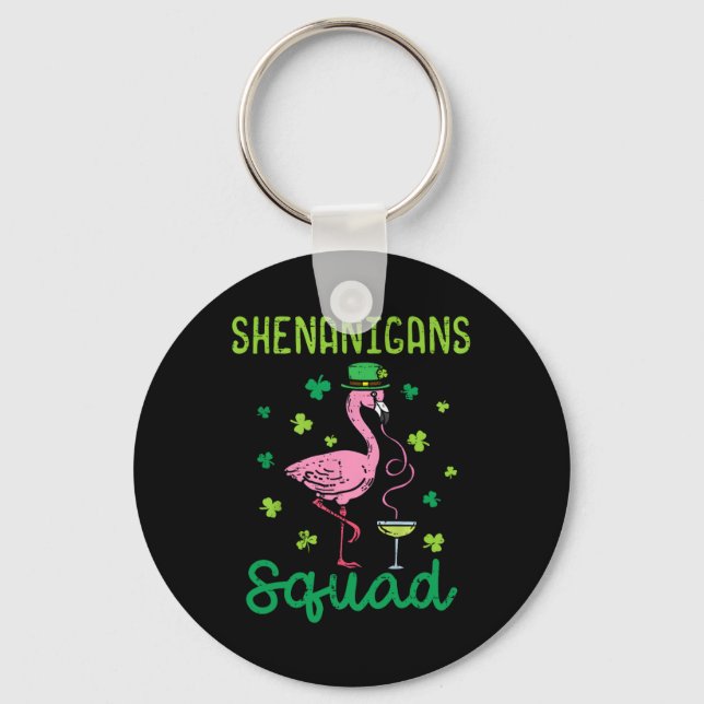 Llavero Shenanigans Squad Irish Flamingo St Patricks Day B (Anverso)