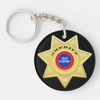 Llavero Sheriff Police Star Gold