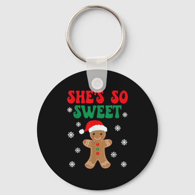 Llavero She's So Sweet Funny Gingerbread Couples Christmas (Anverso)