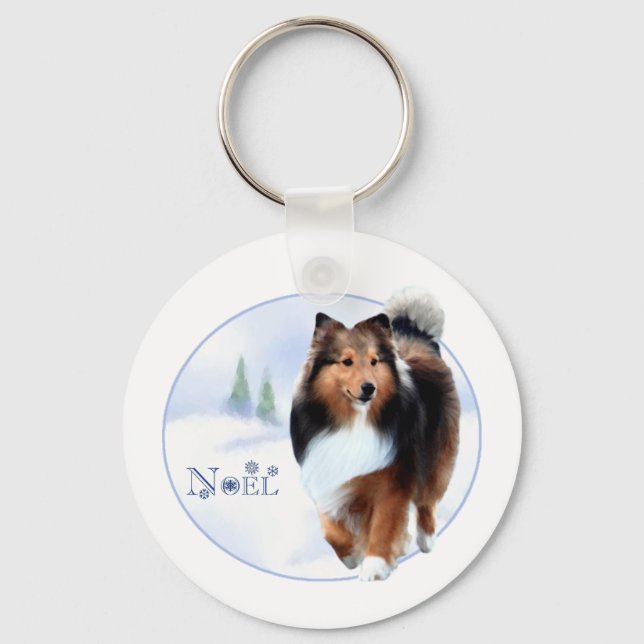 Llavero Shetland Sheepdog Noel Keychain (Anverso)