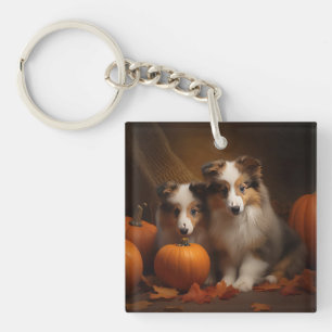 Llavero Shetland Sheepdog Puppy Autumn Delight Pumpkin