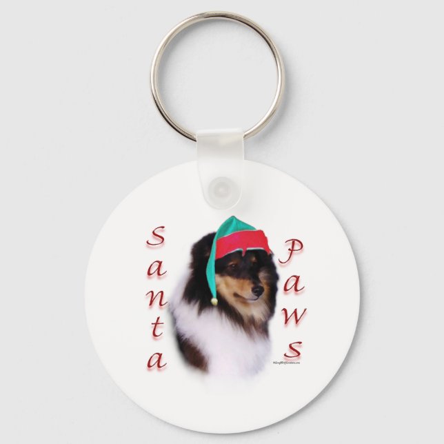 Llavero Shetland Sheepdog Santa Paws (Anverso)