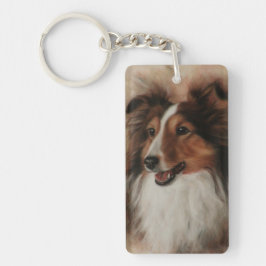 Llavero Shetland Sheepdog Sheltie sonriendo