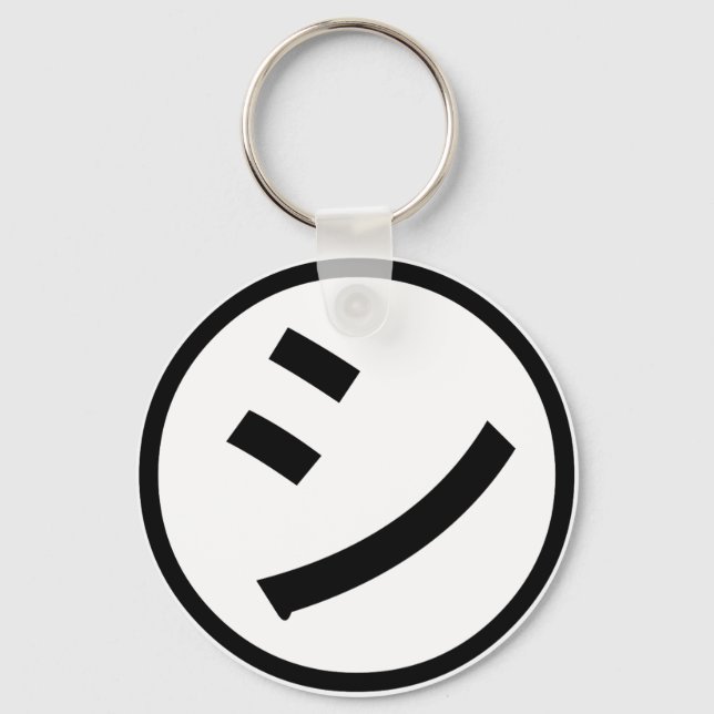 Llavero ㋛ Shi Kana Katakana Emoji sonriente / Emoticon (Anverso)