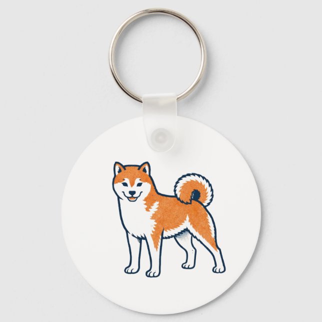 Llavero Shiba Inu ー Standing (Anverso)