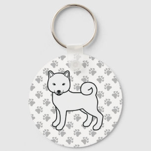 Llavero Shiba Inu Blanco Perro De Dibujos Animados Lindo &