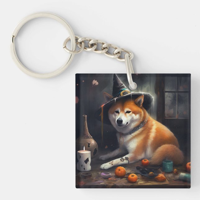 Llavero Shiba Inu Calabazas Halloween Da Miedo (Frente)