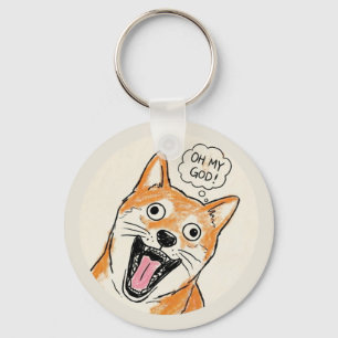 Llavero Shiba Inu conmocionado "OH DIOS MÍO" - Meme FunnyS