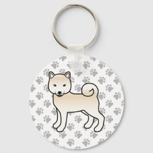 Llavero Shiba Inu de crema Perro de dibujos animados lindo