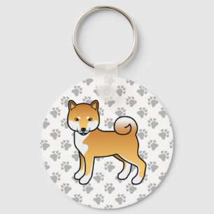 Llavero Shiba Inu Rojo Perro De Dibujos Animados Lindo & P