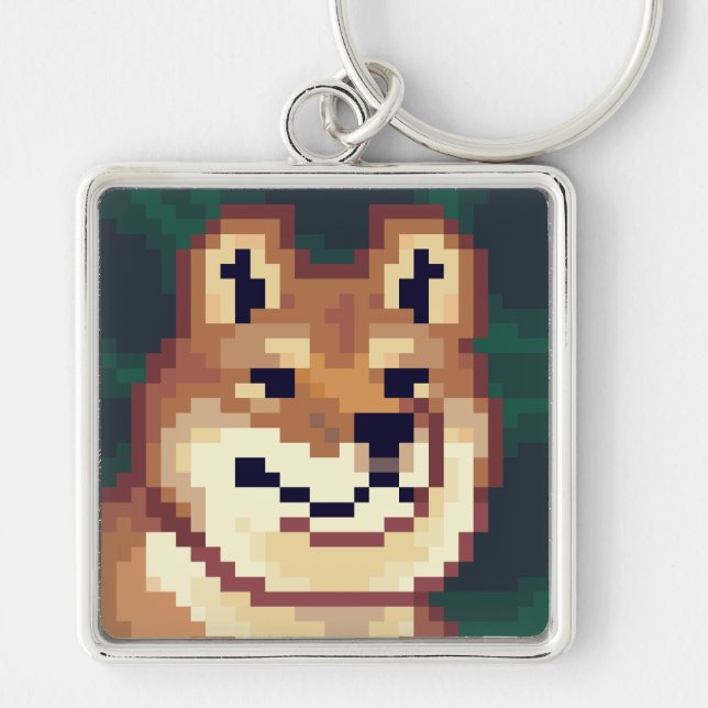 Llavero Shiba pixelart, sleutelhanger, Pixel Art  (Frente)