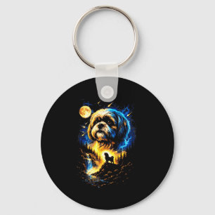 Llavero Shih tzu aullando a la luna vintage 90s perro dive