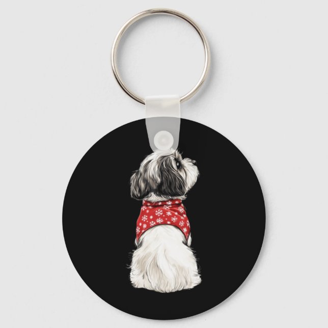 Llavero Shih Tzu Christmas Lights Dog Lover Xmas Pajama Pu (Anverso)