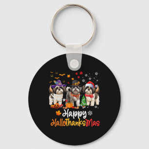 Llavero Shih Tzu Dog Halloween Navidades Felices Hallograc
