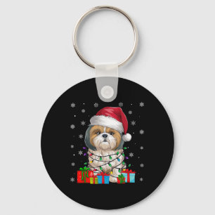Llavero Shih Tzu Dog Ugly Xmas Luces Santa Shih Tzu Dog C
