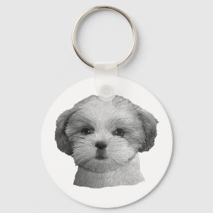 Llavero Shih Tzu - Imagen estilizada - Añadir tu texto Qwn