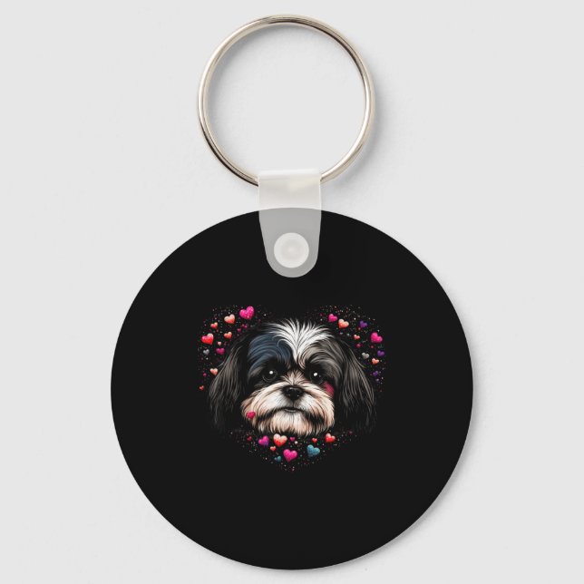 Llavero Shih Tzu Love Heart For Valentines Day On Shih Tzu (Anverso)