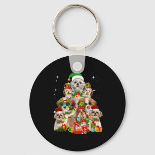 Llavero Shih Tzu Perro Árbol de Navidad