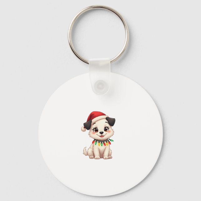 Llavero Shih Tzu Santa Christmas Tree Lights Xmas Dog Love (Anverso)