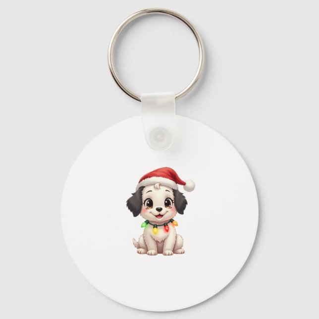 Llavero Shih Tzu Santa Christmas Tree Lights Xmas Dog Love (Anverso)