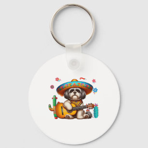 Llavero Shih Tzu Sombrero Guitarra Mexicana Cinco De Mayo