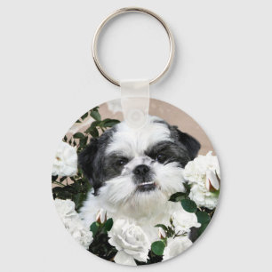 Llavero Shih Tzu y rosas
